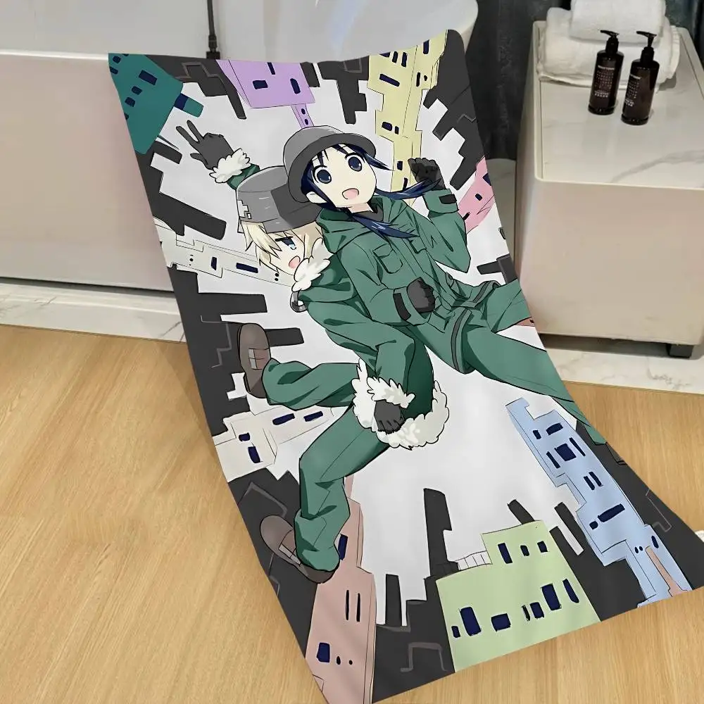 Anime G-Girls Last Tour Microfiber Printed Beach Towel Mountain Climbing Yoga Beach Swimming Running Absorbent Soft Towel