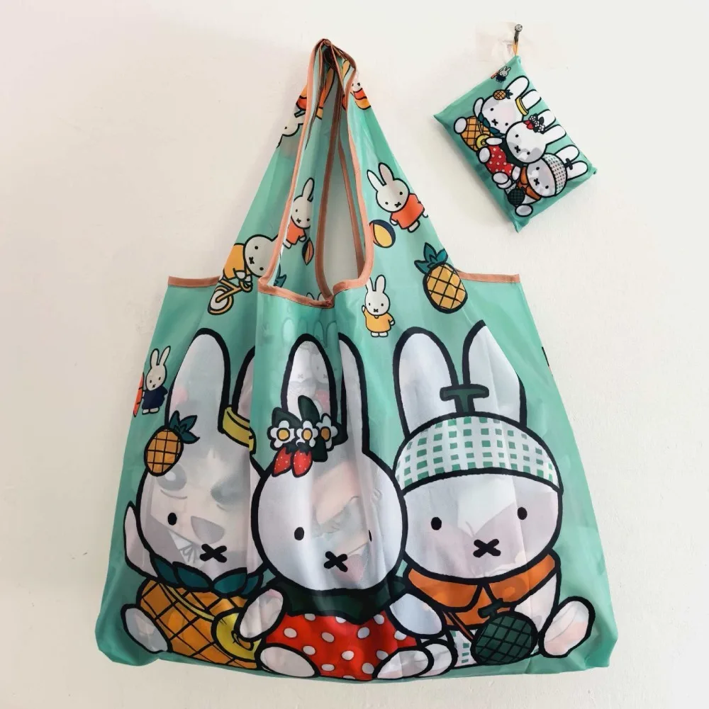 Cartoon Miffy Folding Environmentally Friendly Bag Supermarket Shopping Bag Portable Grocery Storage Bag Shopping and Travel - view 6