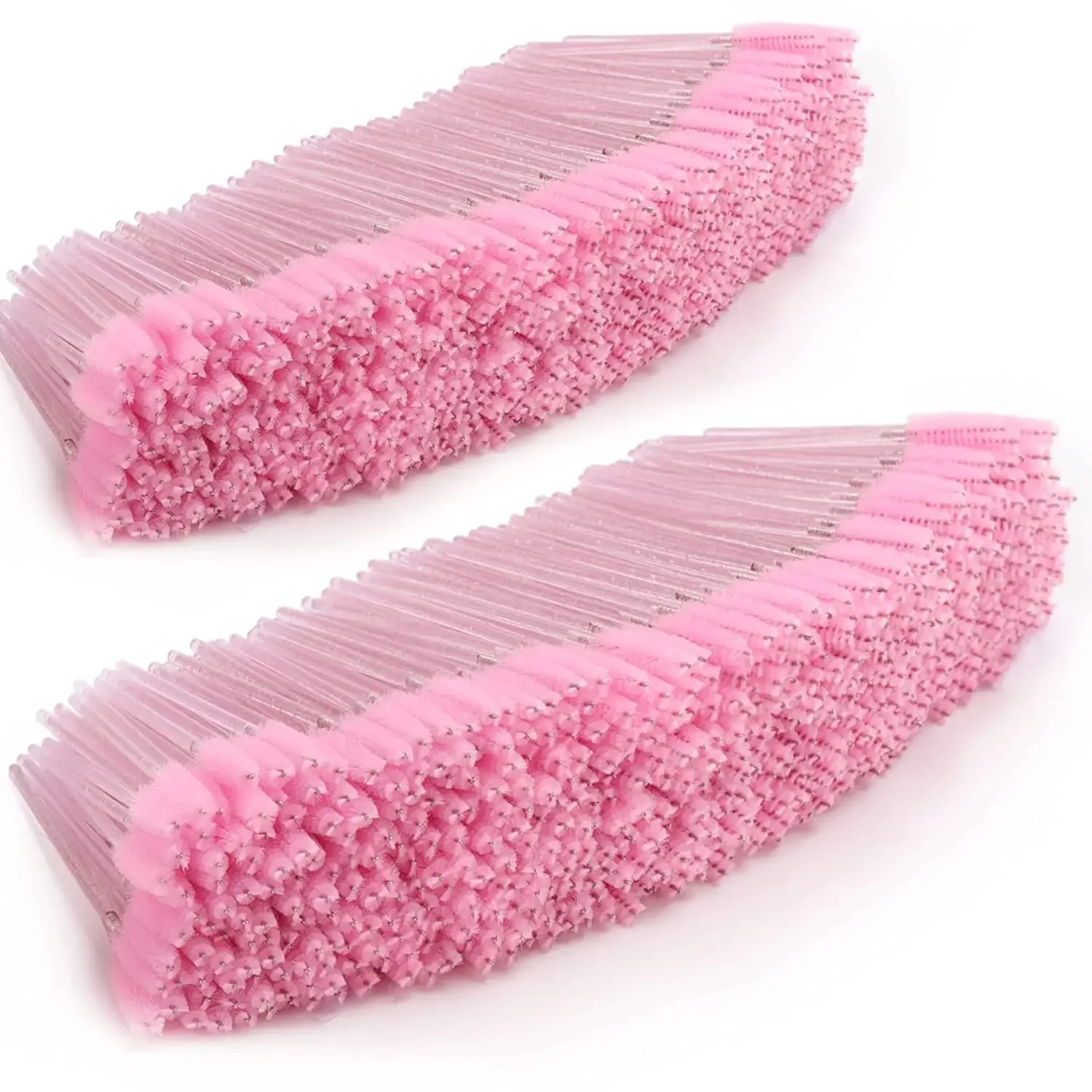 1000pcs Pink Crystal Eyelash Brush Mascara Wands Applicator Glitter Lashes Eyebrow Comb Makeup Accessories