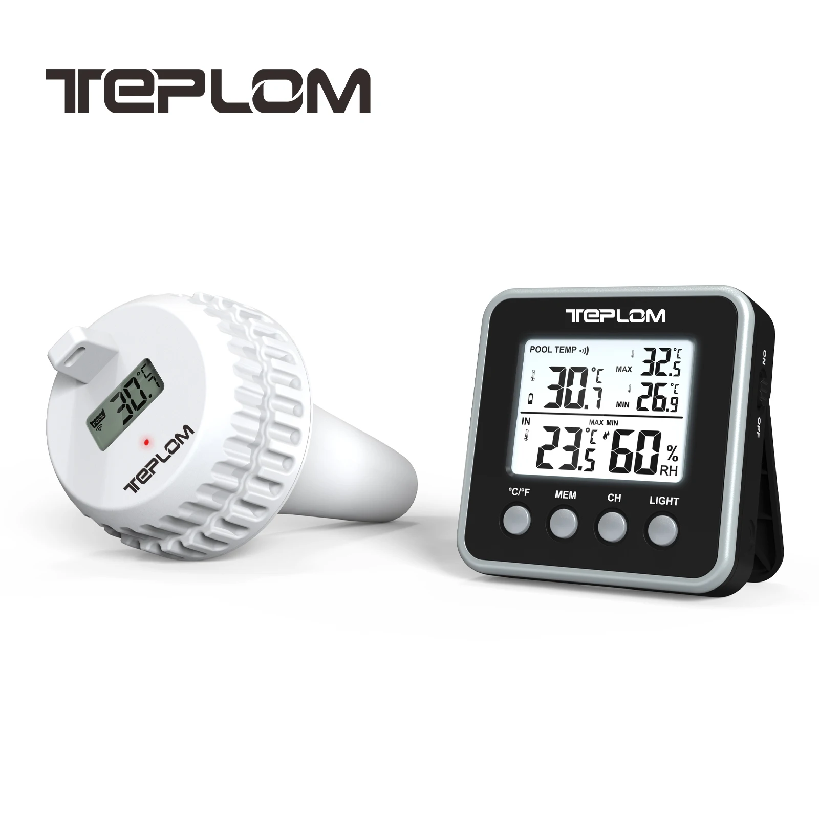 Wireless Pool Thermometer Floating Easy‑Read Real‑Time Water Temp Display Indoor Outdoor Humidity Receiver Multi‑Zone Synchronou
