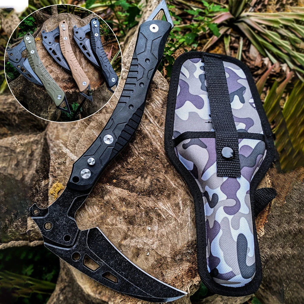 طوي بقاء النار الفأس التخييم في الهواء الطلق المحاور التكتيكية متعددة الأغراض Bushcraft الفأس الدفاع عن النفس اليد الفأس البرية بقاء