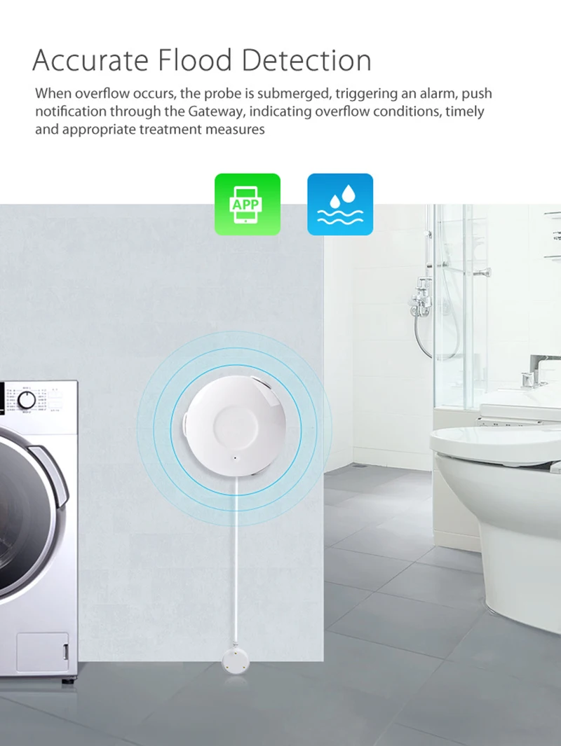 Big Sale Wireless WIFI Water Leakage Detector Swimming Pool Water Level Sensor Flood Overflow App Alarm Alerts Notification