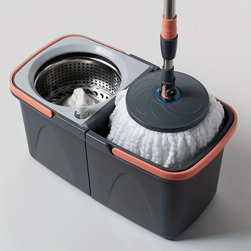 Home rotating mop and bucket, hands-free mop, suitable for dust removal, dry and wet dual-use floor cleaning