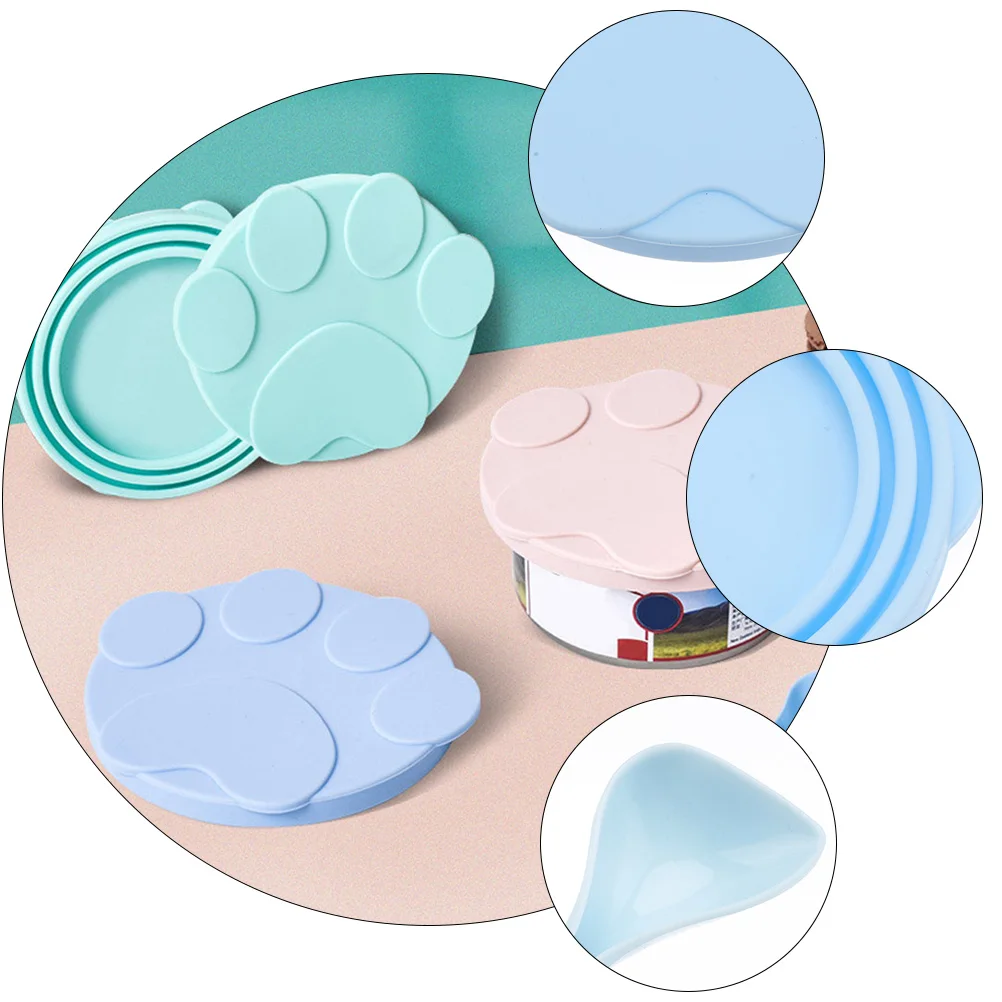 

2Pcs Pet Food Can Covers Silicone Lid for Dog Cat Jar Tin Reusable Airtight Seal Keeps Round Cans Prevent Spillage