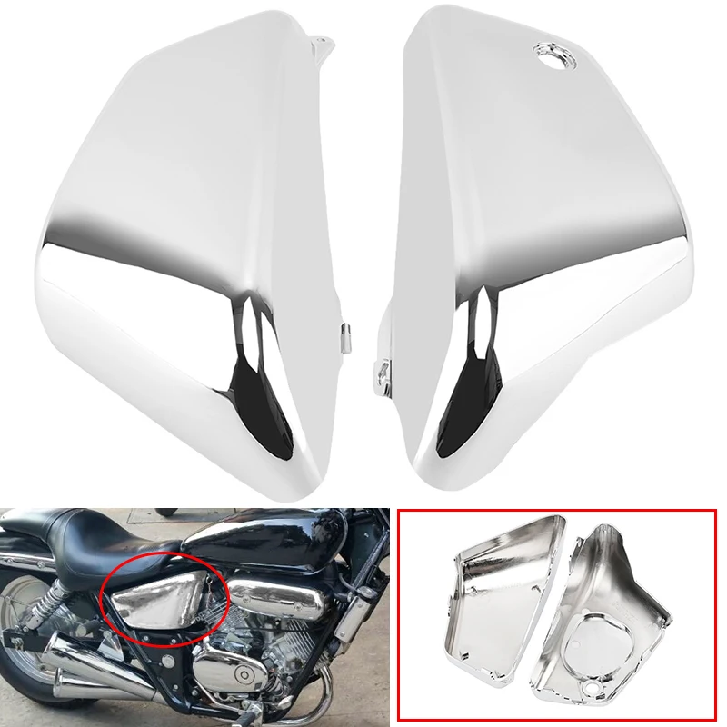 

2 Pcs Motorcycle ABS Side Battery Fairing Cover Left Right Guard Chrome Accessories For Honda Magna VF 250 1995-2006