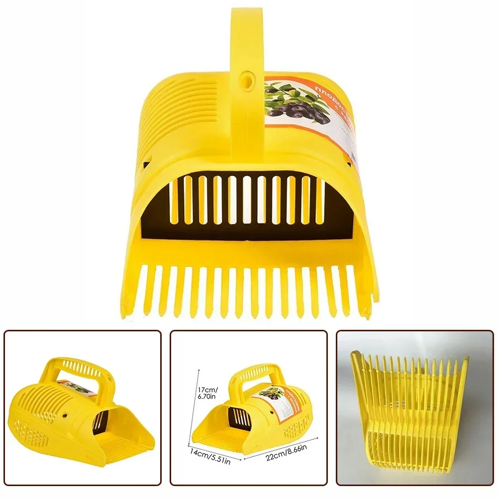 Garden Tools Berry Picker Large Capacity PP Versatile Tool Yellow 22*17*14cm Efficient Separation New Practical