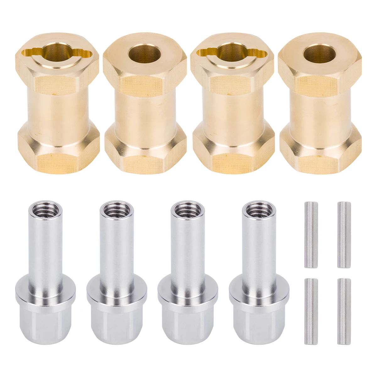 4Pcs Messing 12MM Rad Hex Erweiterte Adapter Combiner 12/15/17/20/25MM für 1/10 RC Crawler Auto Axial SCX10 D90 Upgrade Teile
