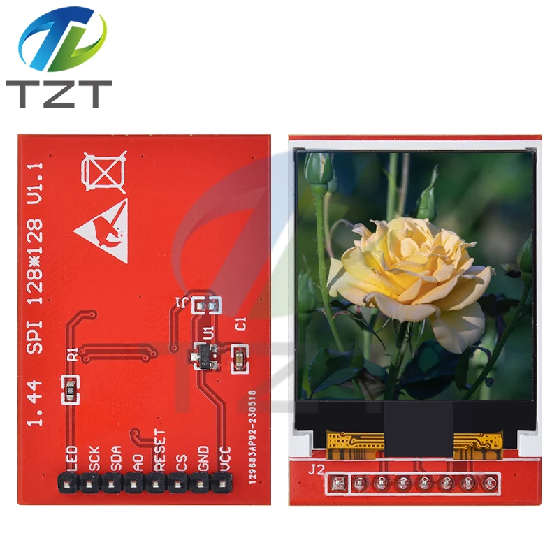 

DIYTZT 1/3PCS 5V 3.3V 1.44 inch TFT LCD Display Module 128*128 Color Sreen SPI Compatible For Arduino mega2560 STM32 SCM 51