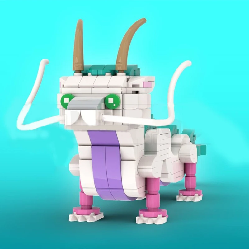 344 Stück MOC Haku, Spirit of the Kohaku River Spiritedes Away Brickheadz Bausteine Weihnachtsgeschenk Familienspaß DIY Spielzeug für Kinder