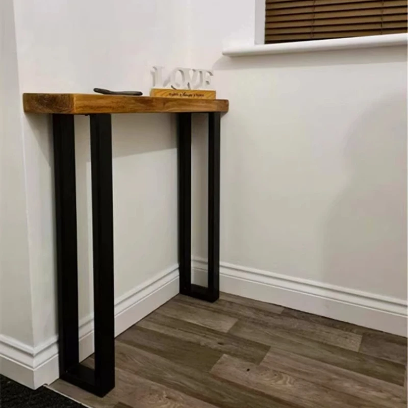 Nordic Solid Wood Console Table Vintage Narrow Entryway Cabinet Wall-Mounted Minimalist Altar Table