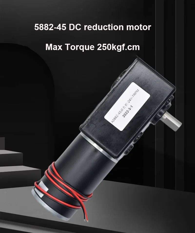 Imagem -02 - Strong Torque Gearbox Motor Metal Turbo Worm Invertido Baixa Velocidade dc Gear Motor Auto-lock 250kg.cm dc 12v 24v