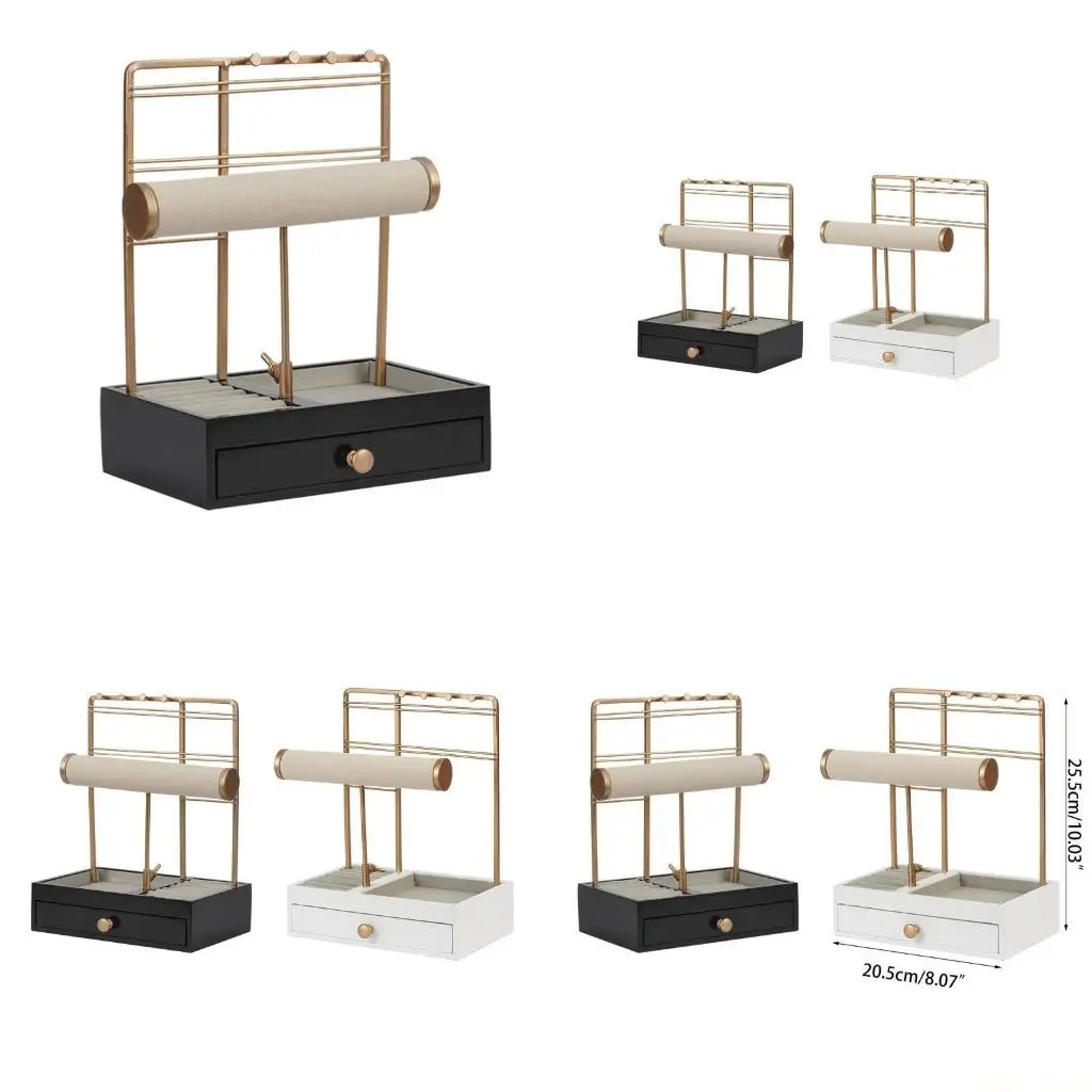 

31BF золотой держатель для сережек, органайзер для ювелирных изделий, подставка для выставки товаров, многоуровневая витрина для