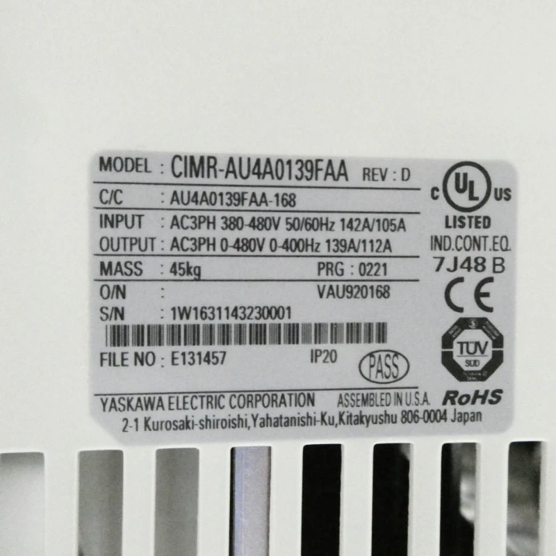 New In Box Yaskawa CIMR-AU4A0139FAA Inverter 1 Year Warranty In Stock
