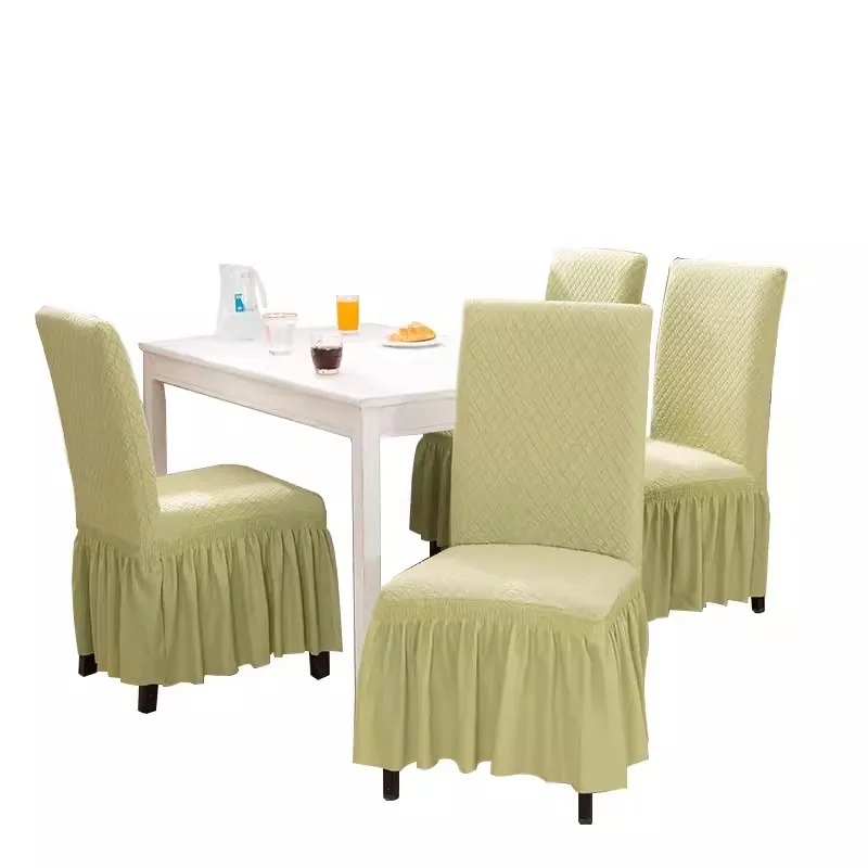 Thickened Elastic Stool Cover With Skirt And Hem For Hotel, Household One-Piece Chair Cover