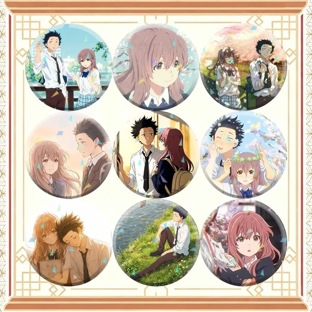A Silent Voice 32/44/58mm Handmade Pins Round Brooch Badge Backpacks Clothes Jewelry Gifts