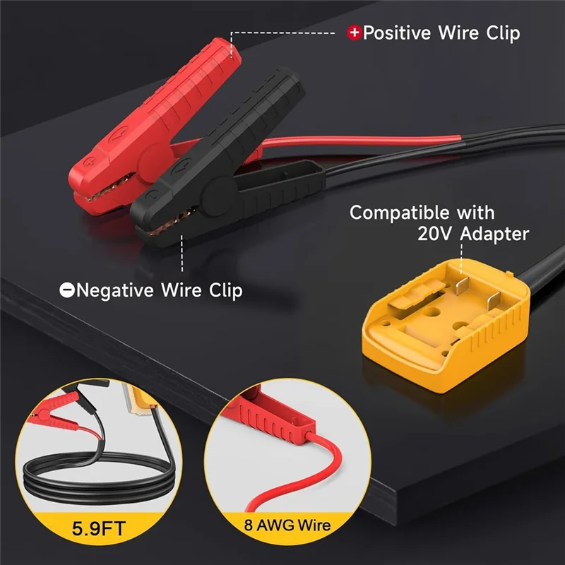 

A92P Jump Starter Cable For 20V Battery For Jump Starting Using Tool Portable Battery Jumper Starter