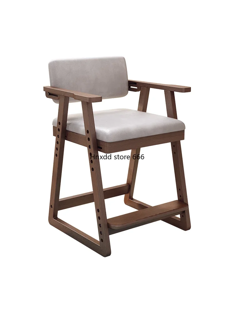 Solid wood children's study chair can be adjusted to correct students' desk chair