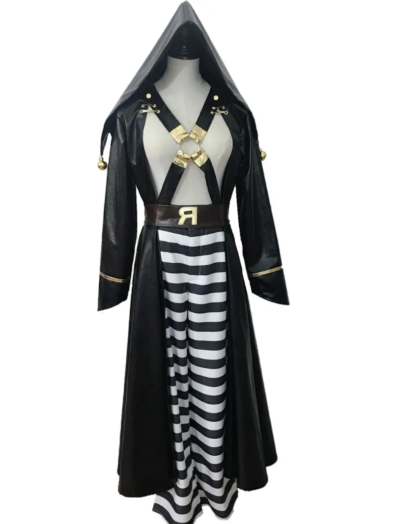 

Anime JoJo's Cosplay Bizarre Golden Wind Risotto Nero Cosplay Costume PU Uniform Hooded Trench Pants Halloween Party Outfits