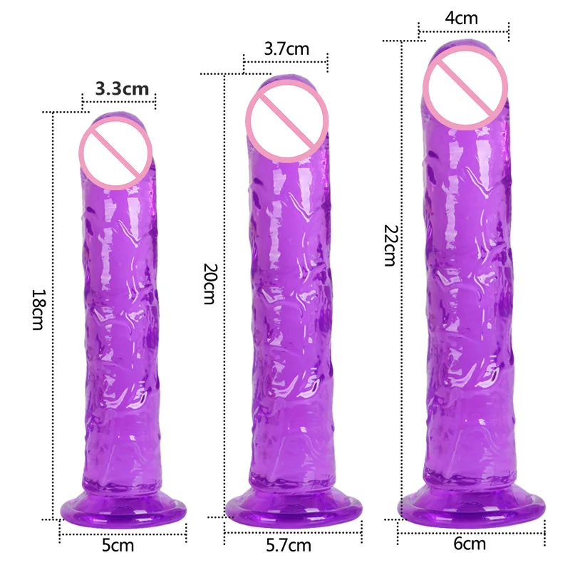 Transparent Soft Jelly Big Dildo with Suction Cup Realistic Fake Dick Penis Butt Plug Sex Toys for Woman Men Vagina Anal Massage