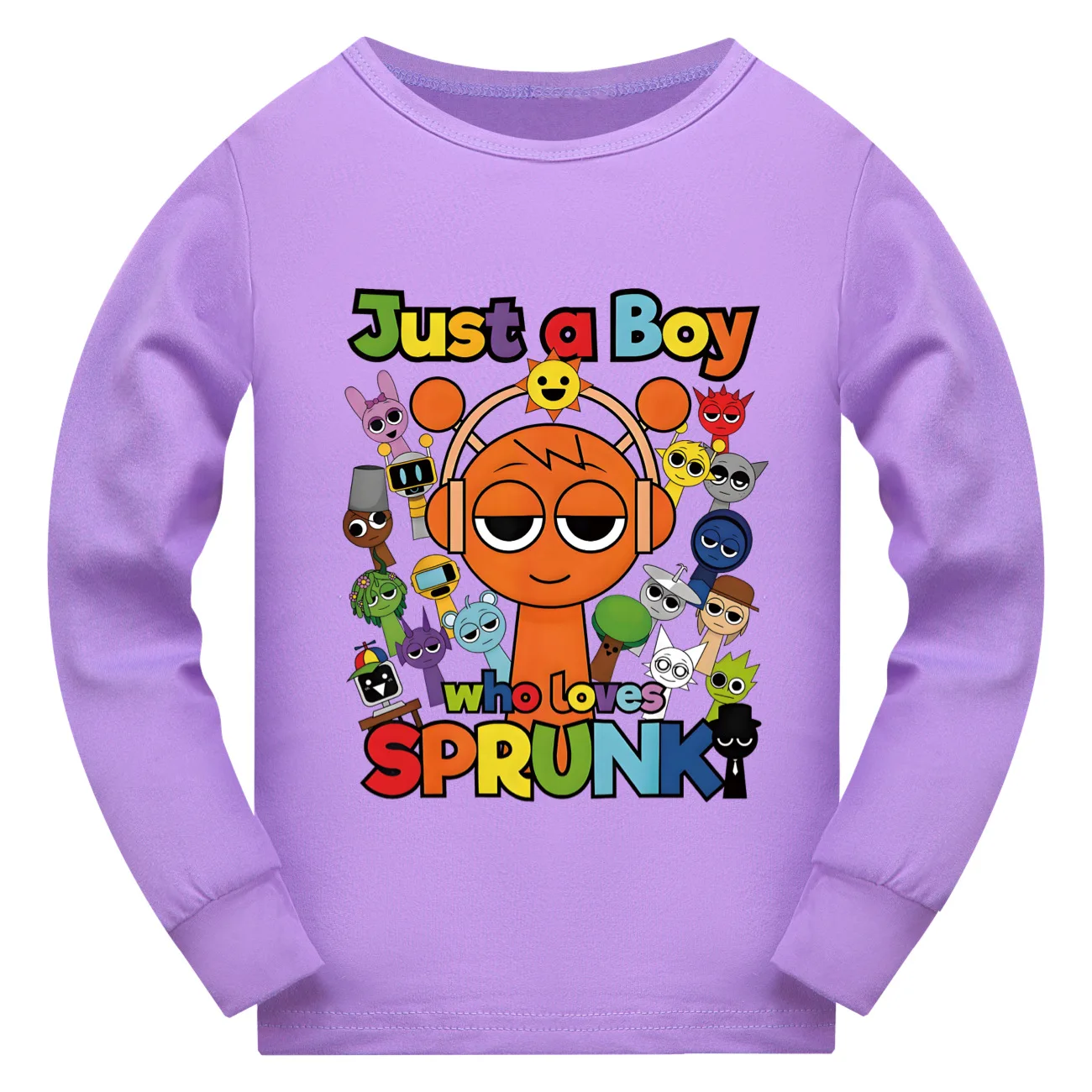 Sprunki الكرتون الاطفال ملابس علوية بأكمام طويلة للربيع تي شيرت لعبة Incredibox طفل الفتيان موضة س الرقبة تيز الملابس في سن المراهقة الفتيات لطيف القمم 2-15Y