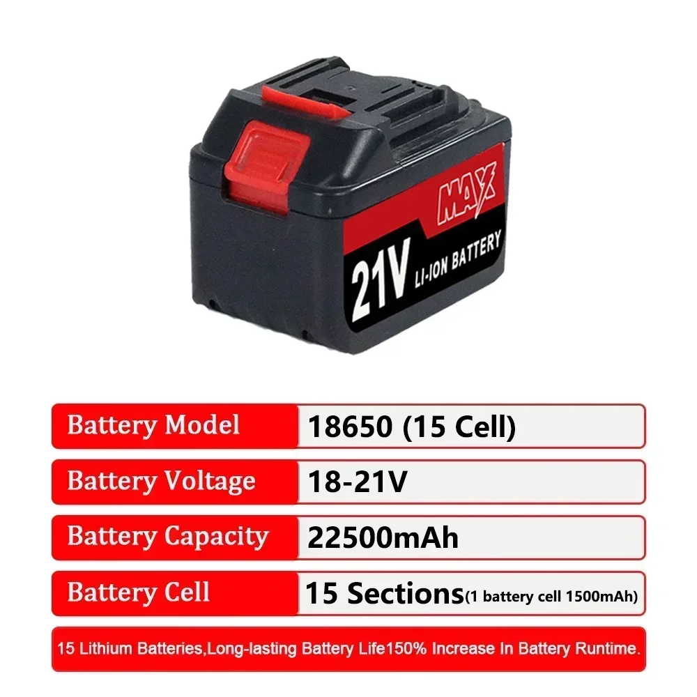 18V 20V 21V vysoce výkonná dobíjecí lithium-iontová baterie s nabíječkou pro Makita BL1830 BL1840 BL1850 baterie pro elektrické nářadí - náhled 5