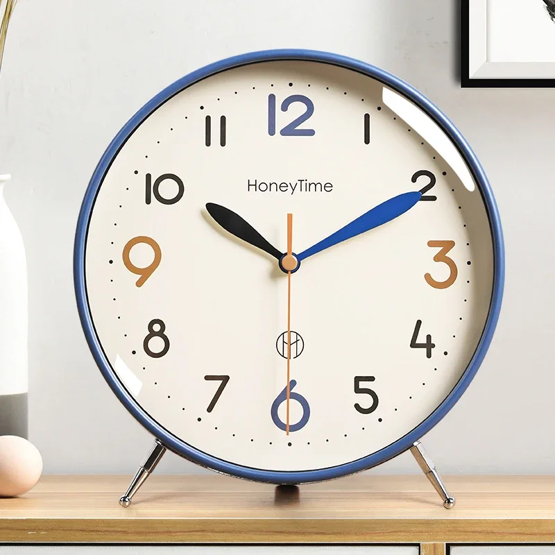 Silent Non Ticking Modern Table Clock Simple Quartz Desk Clock For Living Room Bedroom Home Sitting Room Office Classroom Decor