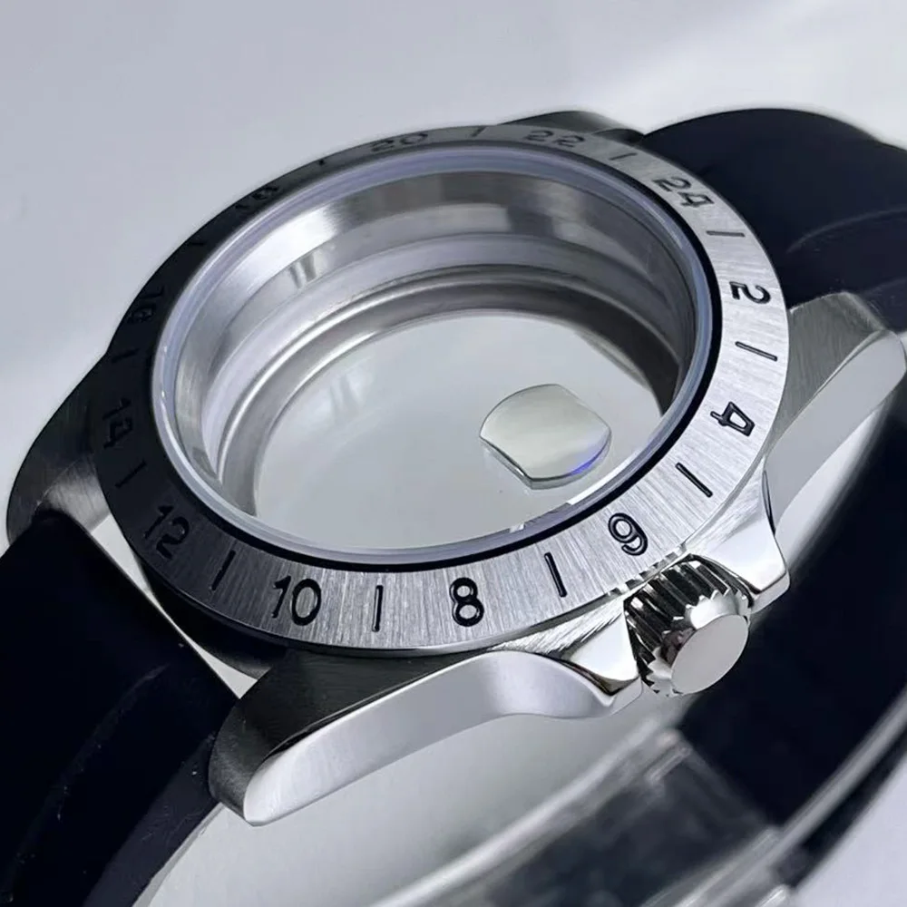 Fixed bezel, high-quality stainless steel 39.5mm case, sapphire glass, Explorer silicone strap 39mm GMT, 24 hours, NH34, NH35 36