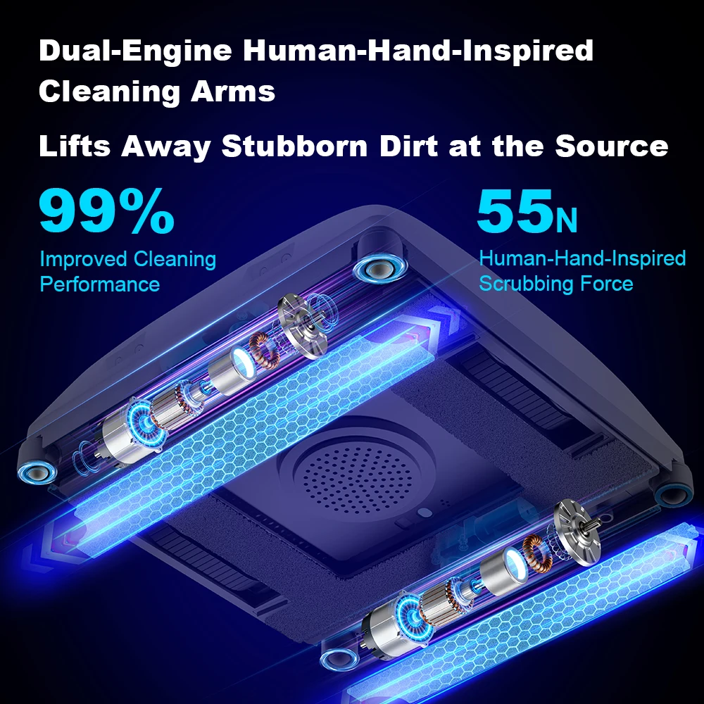 NEW Robot Window Cleaner Liectroux G9 Dual Vibrating Bionic Cleaning Arms, 8-Nozzle Water Spray,10000Pa Suction, Smart Memory