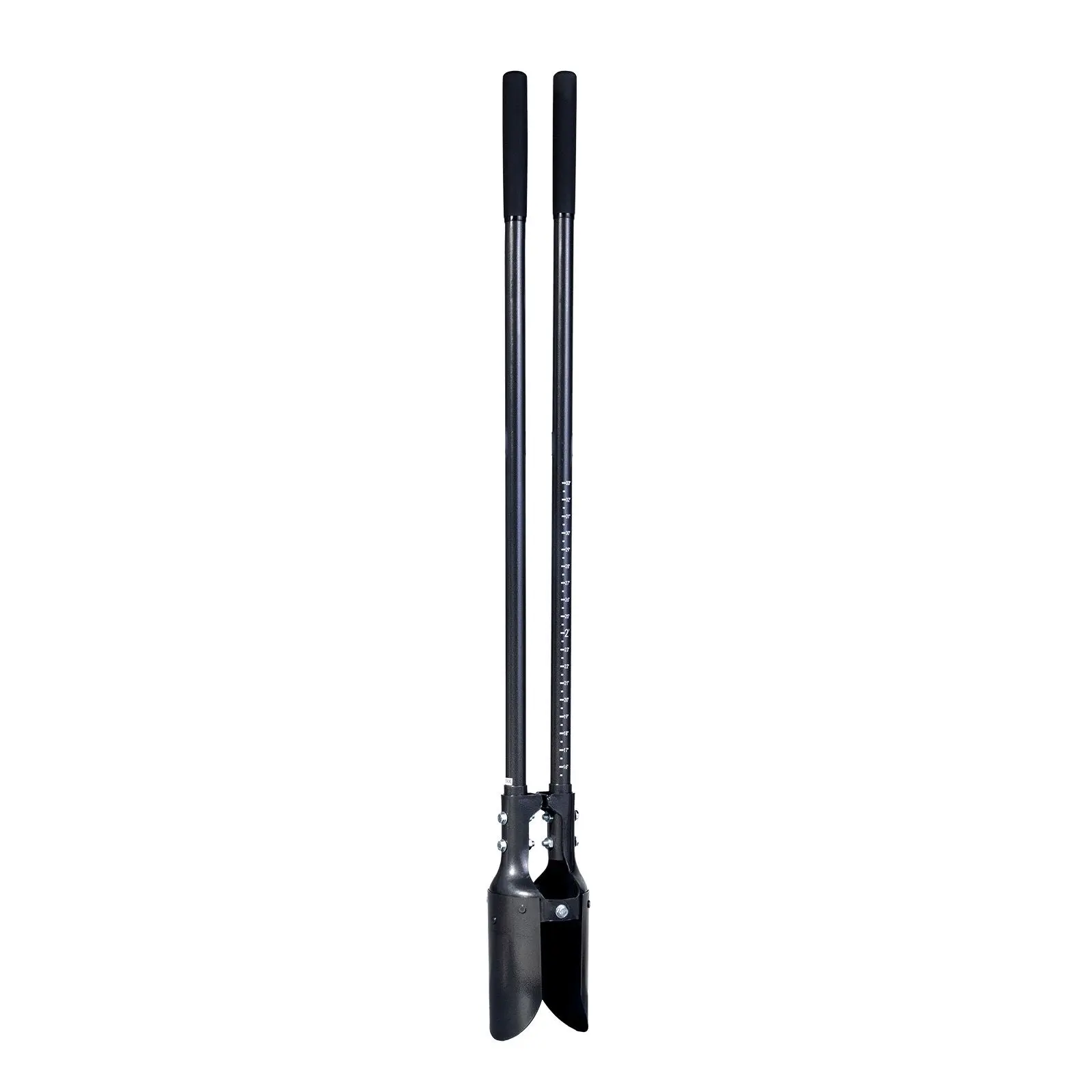 Post Hole Digger, Heavy Duty with Carbon Steel Handle, Manual Scale Markings and Metal Blade, Tool for Digging Gardening