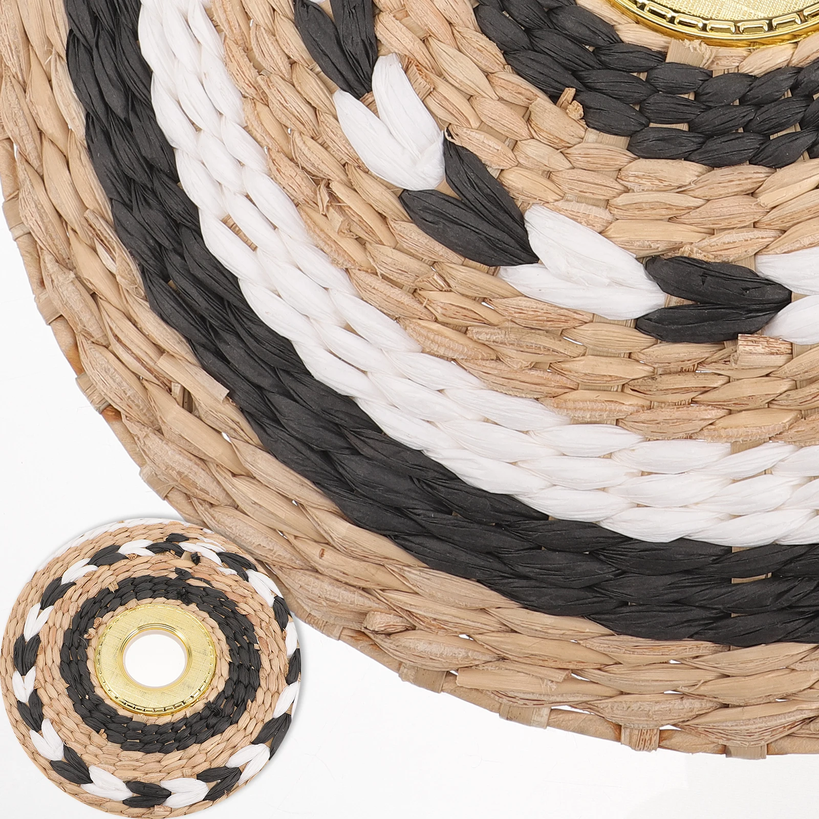 

Retro Woven Paper Lamp Shade E27 Ceiling Light Cover Small Drum Chandelier Replacement Shade For Home Hotel Decor Lighting