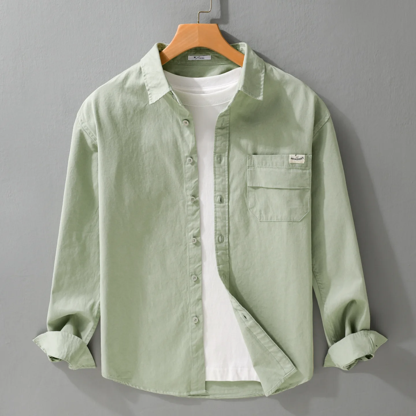 Camisa Cargo de estilo coreano para hombre, camisas rosas de primavera y verano, camisa con botones 100% cómoda de algodón con solapa y bolsillo, Top informal diario