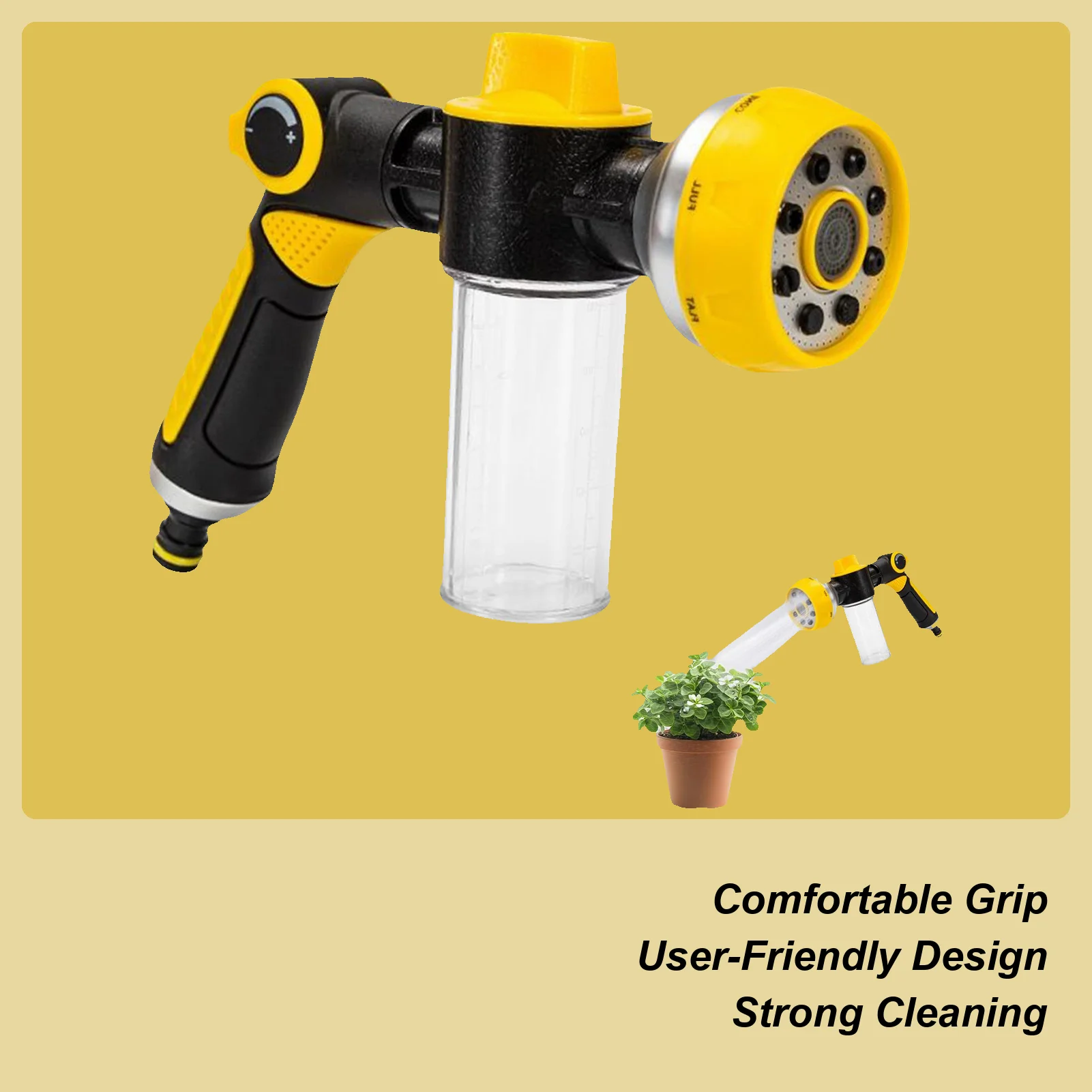 

Сверхмощная насадка для шланга, насадка-распылитель для шланга с дозатором мыла, регулируемые чистящие средства для патио, газона, подъездной дороги