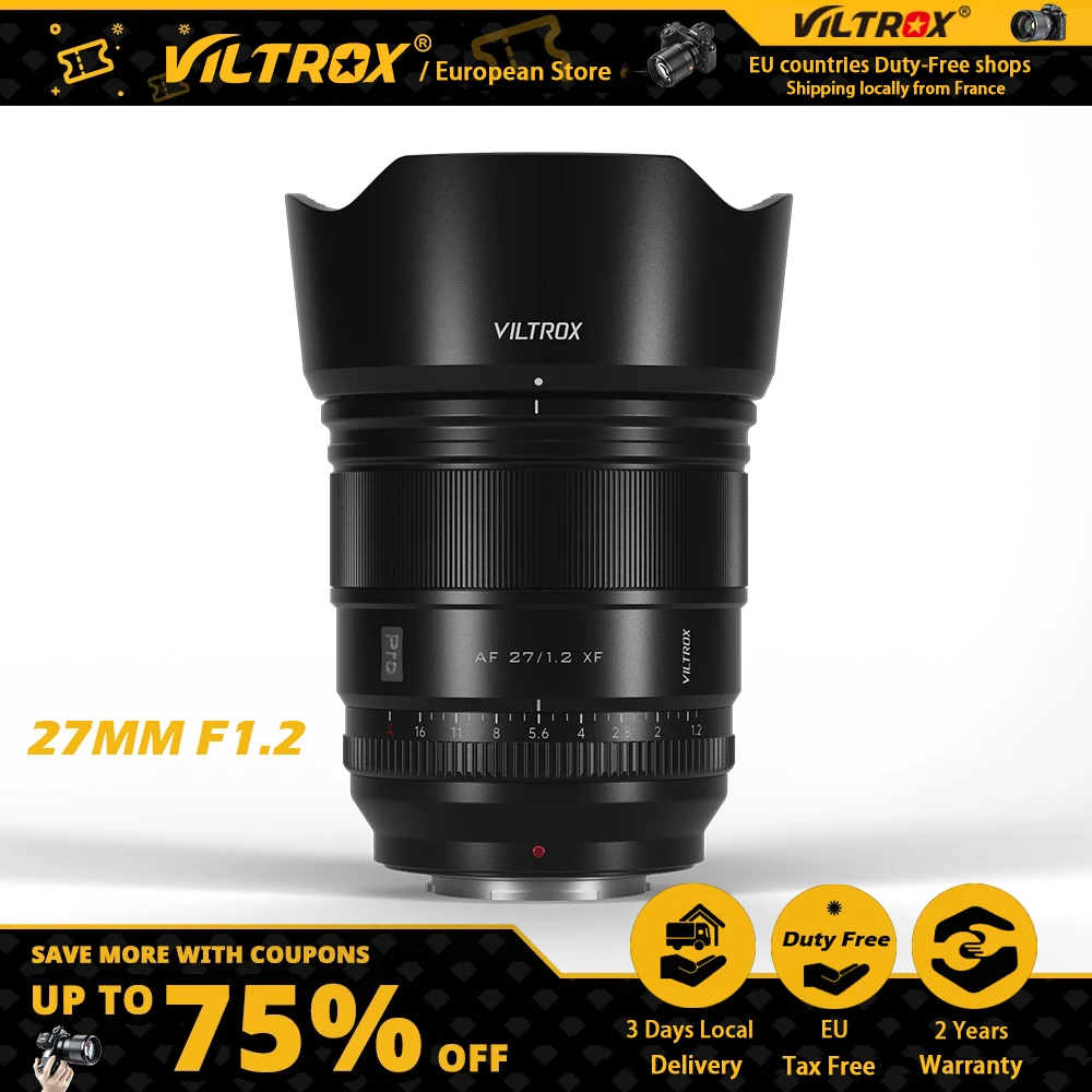 

VILTROX 27mm 75mm F1.2 PRO New For Fujifilm Fuji Lens Auto Focus Large Aperture Lens Fuji X Mount Cameras Lenses XT4 X-T30 X-T30