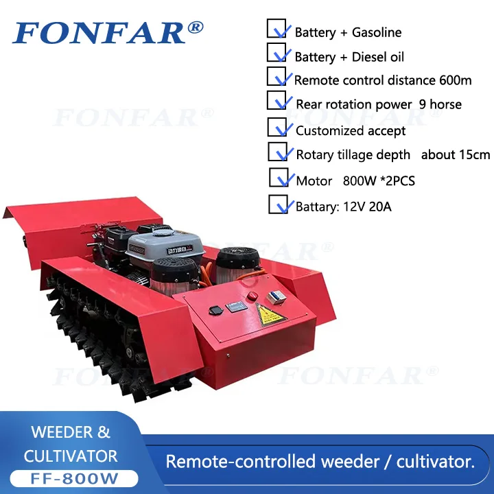 Multifunctional Automatic Remote Control Slope Lawn Mower Weeder/remote Control Scarifier Plowing