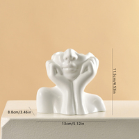 Ins Nordic Style Vinyl Vase Thinking Girl Shaping Art Flower Planter Personalized And Creative Decor Handicrafts Ornament