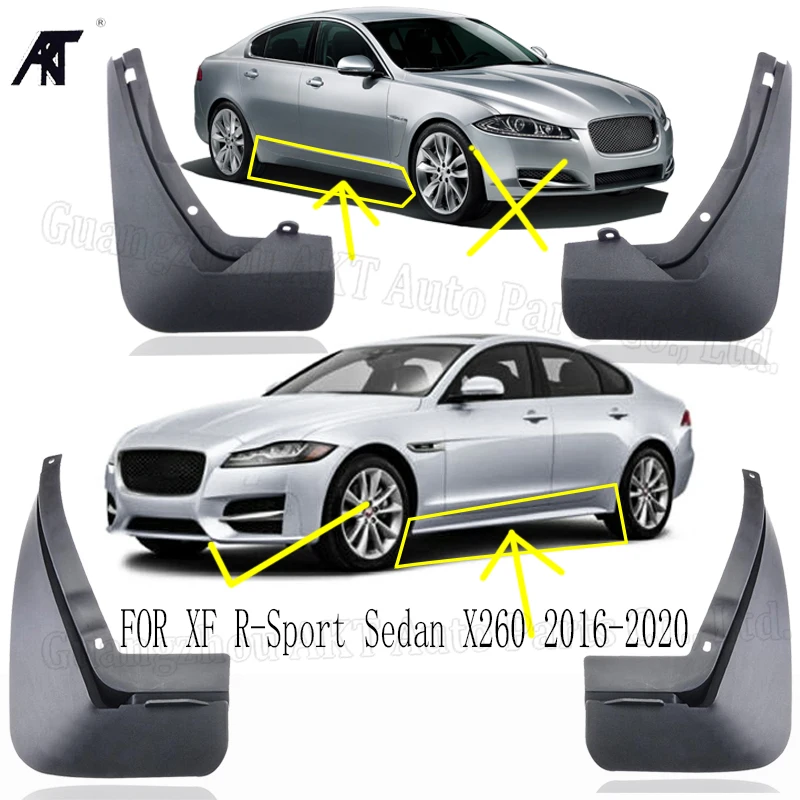 4pcs Front Rear Car Mudflaps for jaguar XF 2016-2019(sport modle only) Fender Mud Flap Guard Flaps Mudguards Accessories