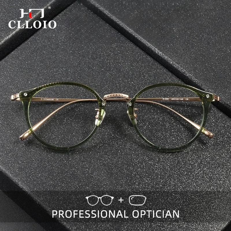 

Очки для чтения CLLOIO Fashion, ультралегкие, с защитой от синего света, овальная оправа из ацетата, титановые дужки, прогрессивные, с диоптриями