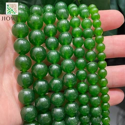 Green Taiwan Jades Chalcedony Round Loose Natural Stone Beads for Jewelry Making 15