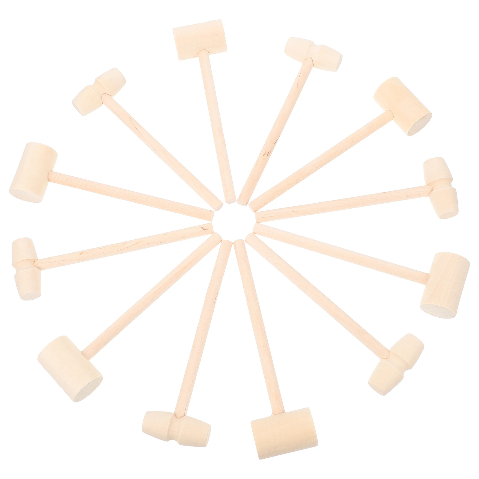 

12 Pcs Wooden Mallets Traditional Style Small Wooden Cake Hammer Hammer Toy Kids Cake Mallet Hand Tool