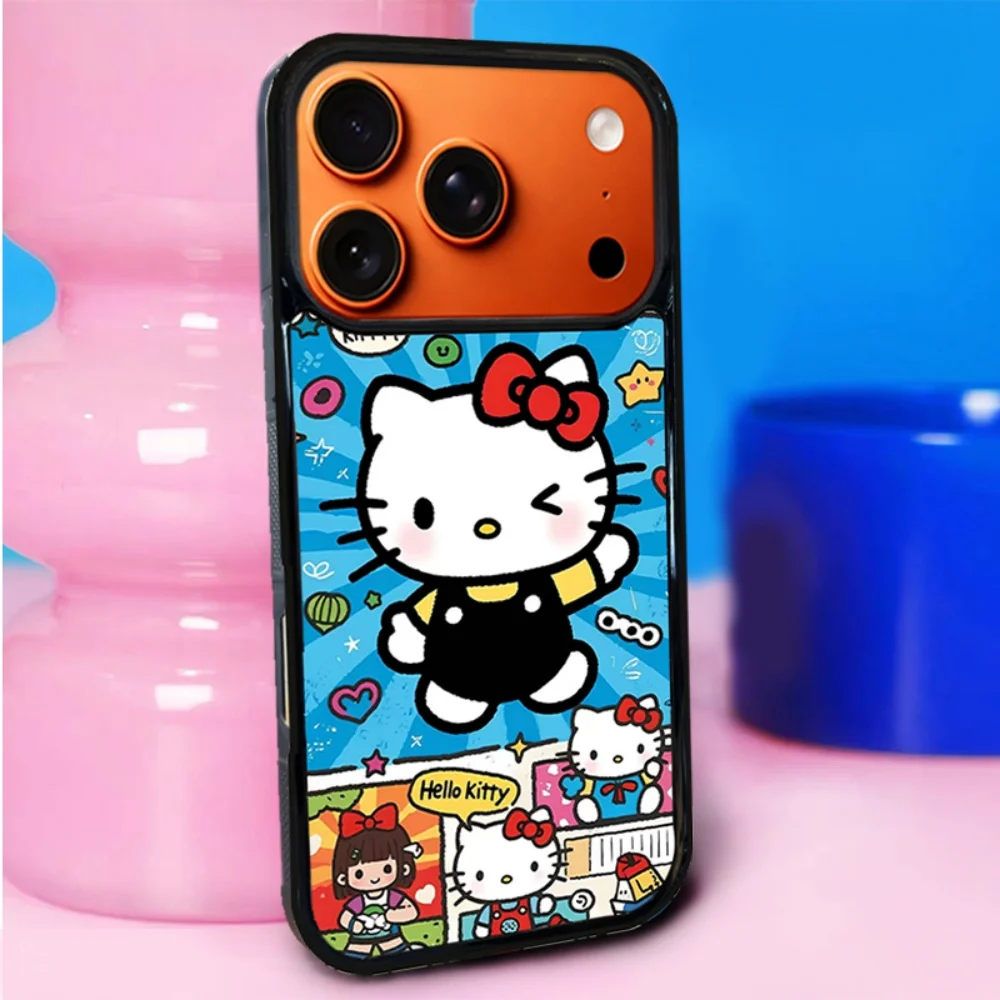 KT مانغا الأزرق خلفية جراب هاتف آيفون 17 الهواء 16 15 14 زائد 13 12 11 برو ماكس للصدمات حماية الصلب الغطاء الخلفي قبعات #1