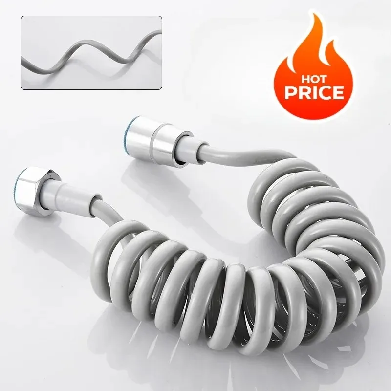 2m 3m 5m Spring Shower Hose Meters Water Plumbing Hose Plastic Bathroom Water Toilet Bidet Sprayer Telephone Line Soft Hoses