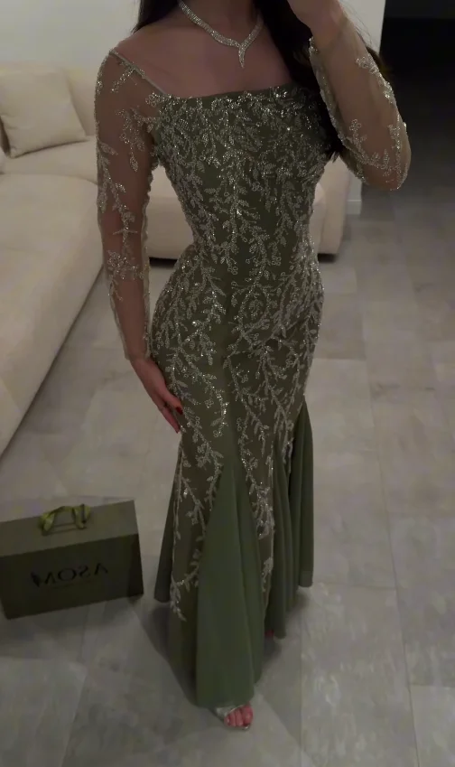 Luxury Green Sequins Evening Dress Elegant Simply Stylish Formal Party Gown High Quality Customized 2026 image 3