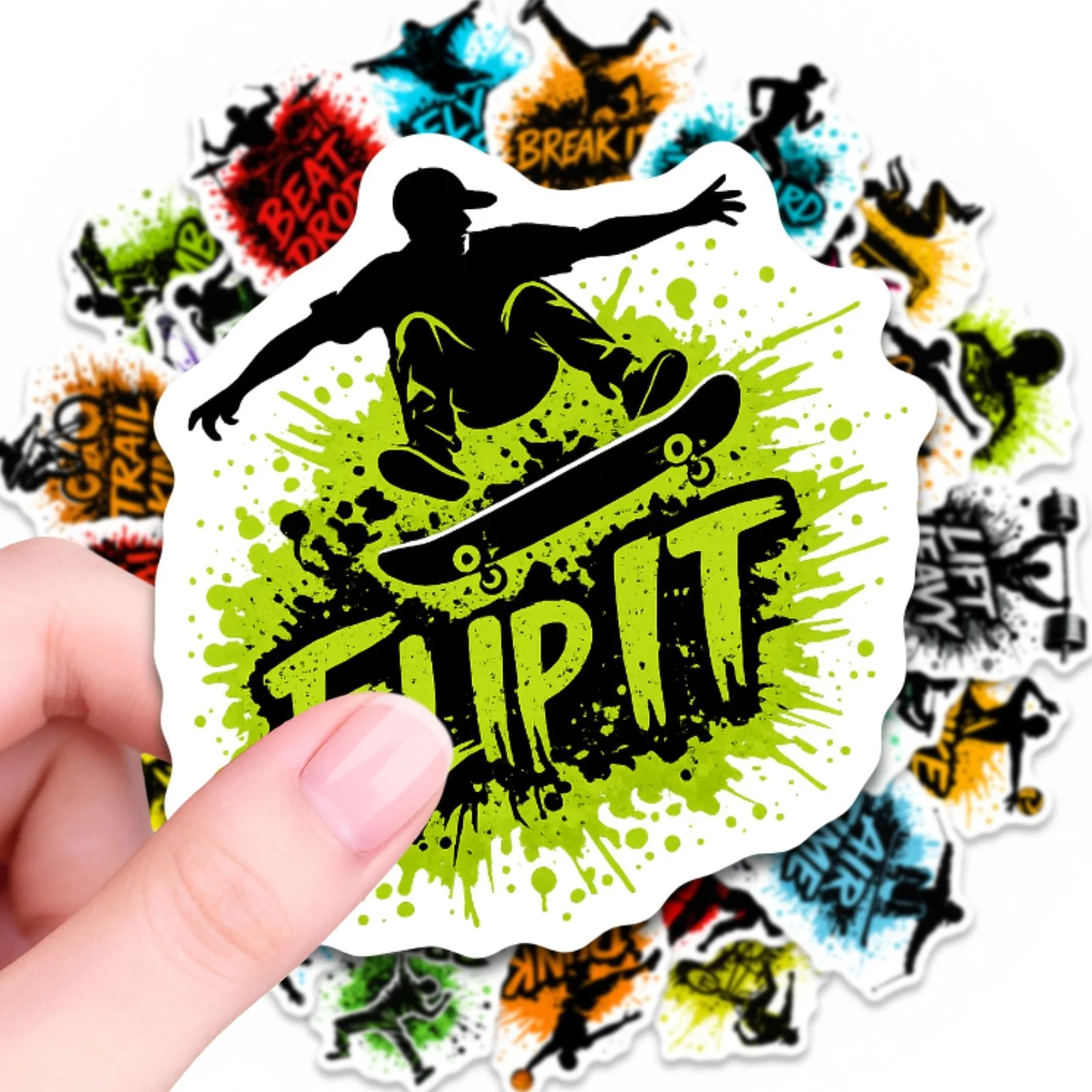 50Pcs Personality Sports Theme Sticker Street Cool Doodle DIY Scrapbook Stationery Phone Skate Helmet Motorcycle Removable Decal