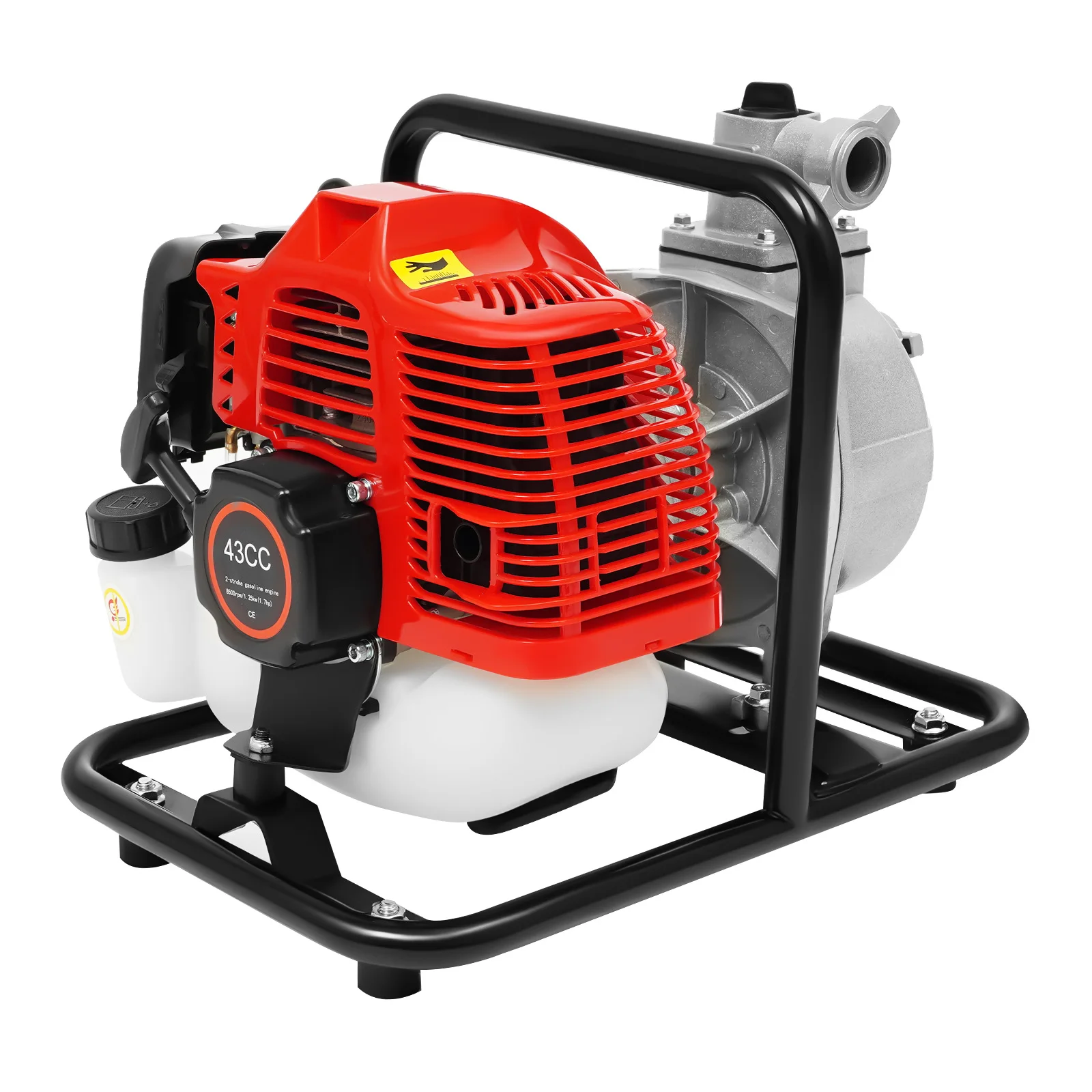Bomba de água a gasolina a gás de 2 tempos BYMAOCAR, bomba de motor a gás 43cc 1.7HP 1.2KW Bomba de água portátil Bomba de transferência de água de alta pressão