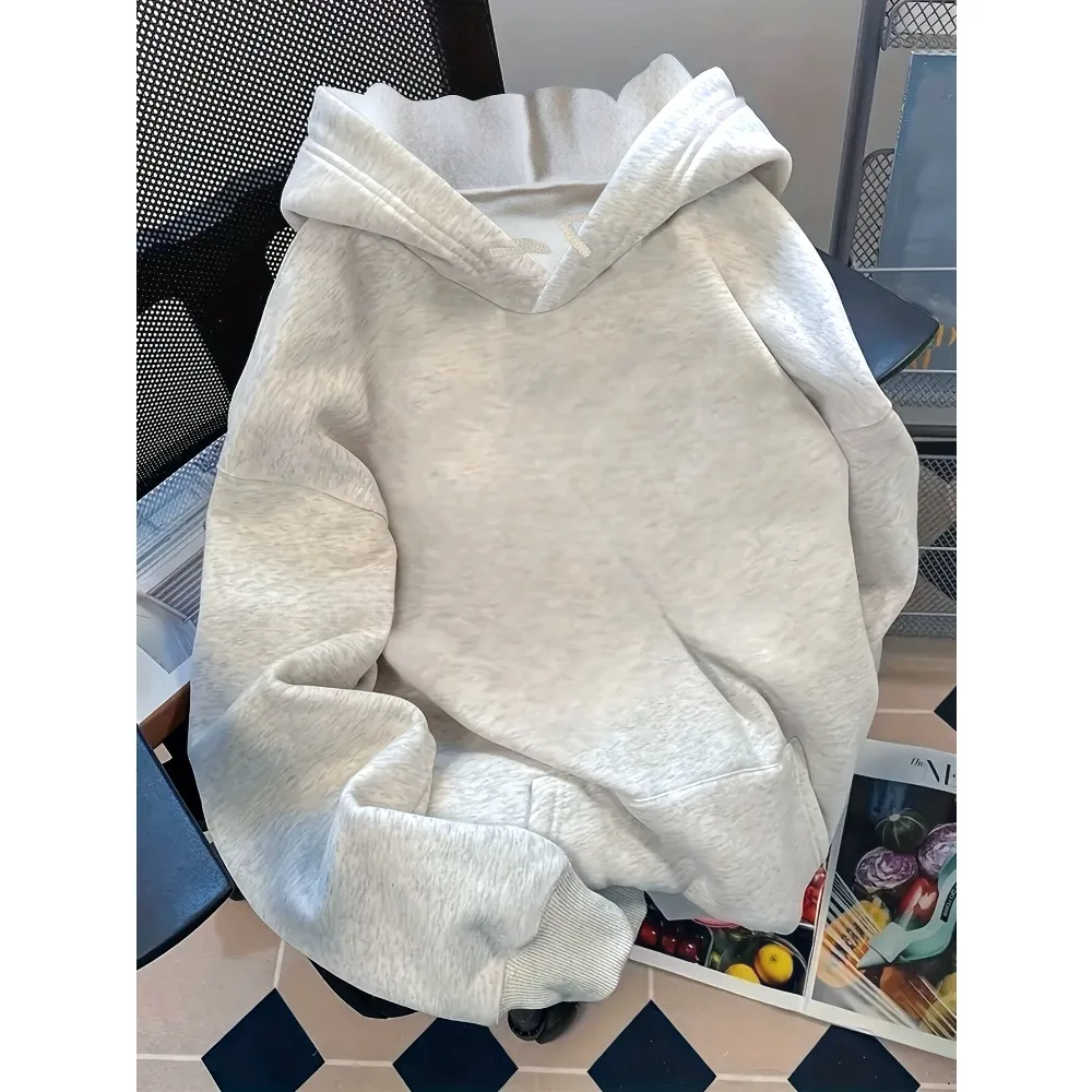 Women's Casual Long Sleeve Hoodie with Letter and Floral Pattern Back Print Kangaroo Pocket Comfortable and Stylish Classic