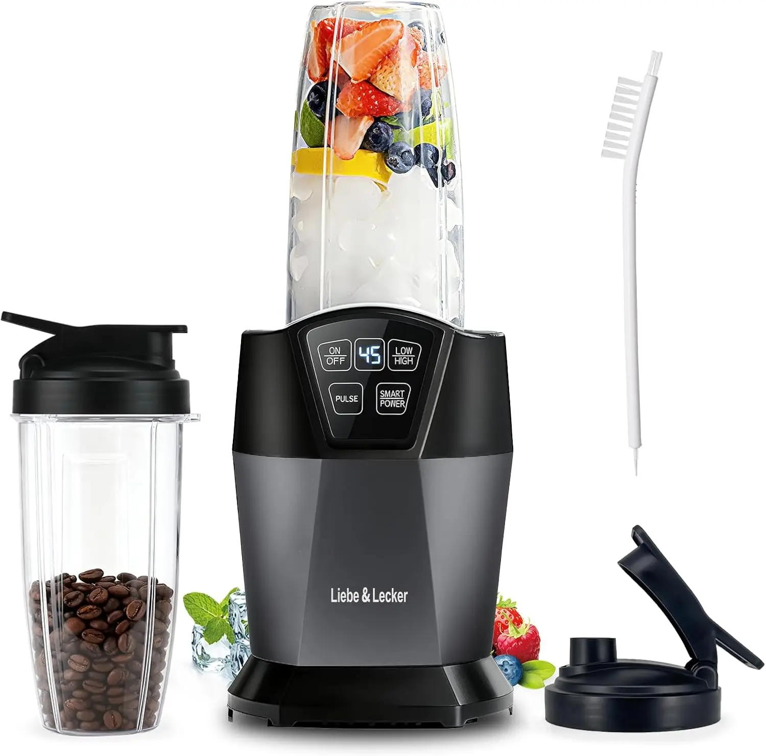 

Smoothie Blender, 1200 Peak Watts Blender for Smoothies, Blenders with (2) 28-oz To-Go Cups & Solid Lid, Personal