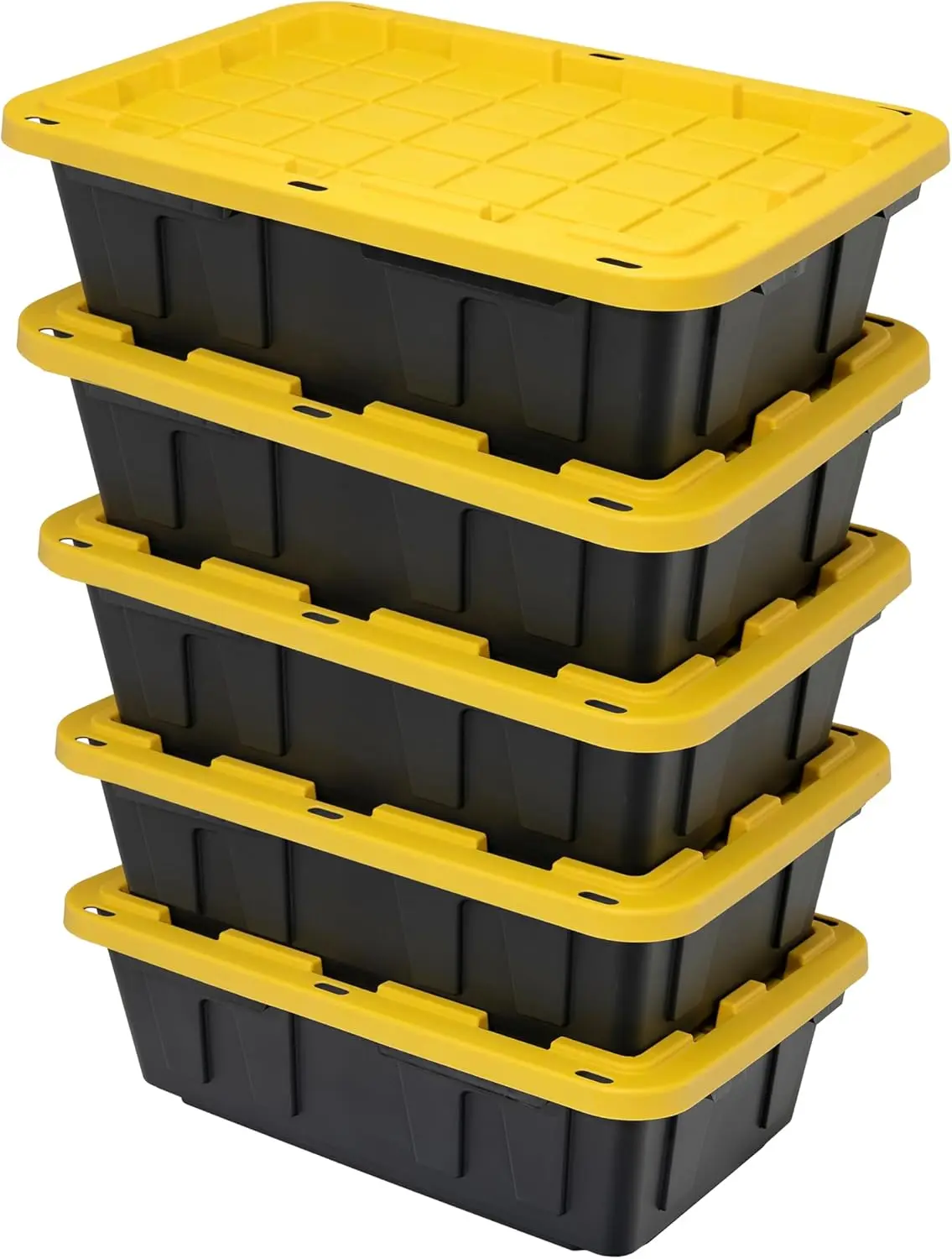 

Bla & Yellow®, 15-Gallon Heavy Duty Tough Storage Container & Snap-Tight Lid, (9.5”H X 20.6”W X 30.6”D), Weather-Resistant