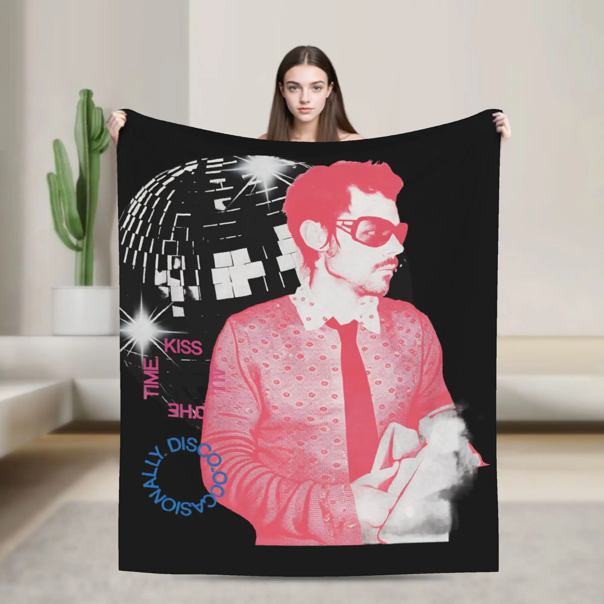 Harryed Stylesed Kiss All the Time Disco Occasionally Throw Blanket for Couch Soft Cozy Plush Blanket Bedspreads for All Seasons