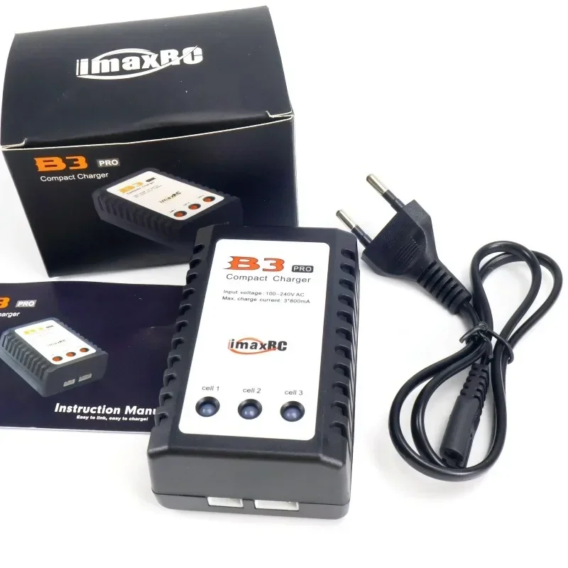 Cargador de batería Lipo compacto IMAX B3 pro enchufe europeo 7,4 V 11,1 V 2S 3S para fuente de alimentación de helicóptero RC 110-240V