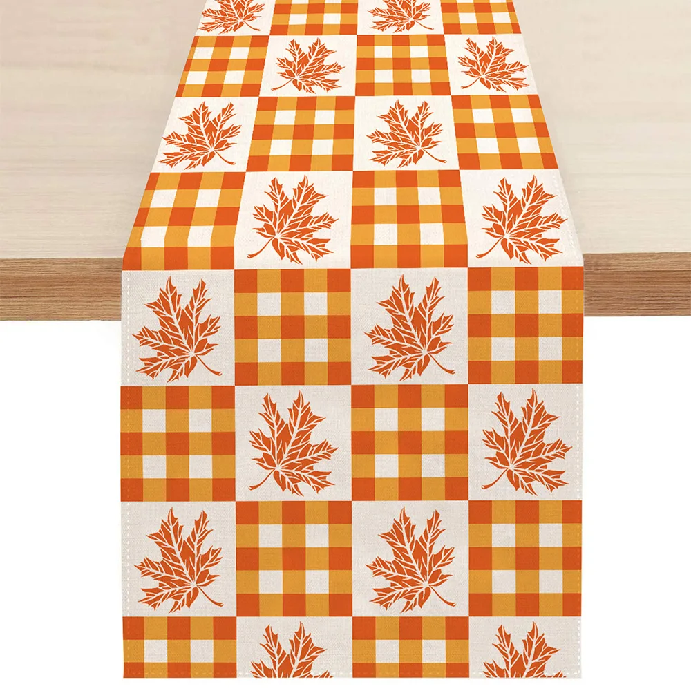

VIKAMA мультфильм винтажная осенняя тыква кленовый лист дорожка для стола домашний декор обеденный стол орнамент День благодарения Хэллоуин